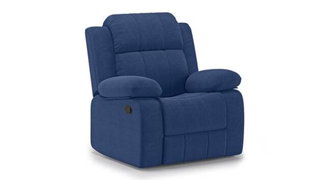 Fabric One Seater Manual Recliner In Blue Colour Fabric - Image 3